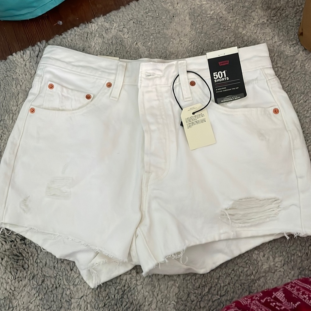 Levis White Jean shorts